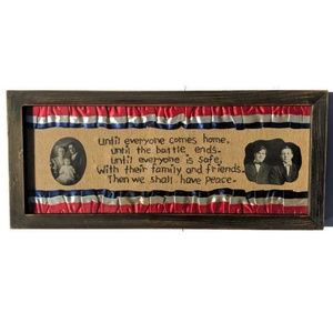Military Wall Hanging Red White and Blue Ribbon